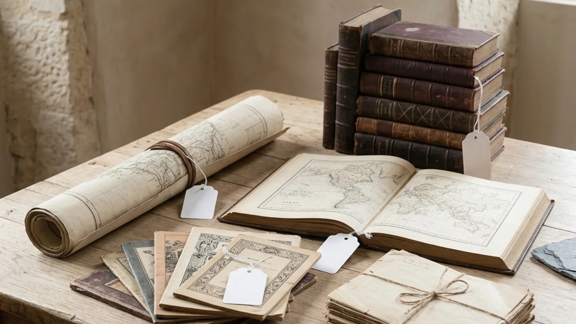 Leather folio and atlas
